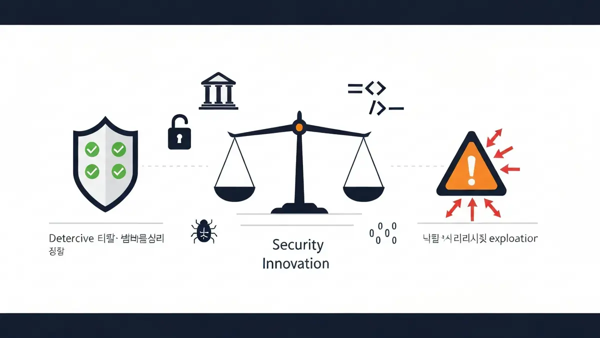 Anthropic Mythos 사이버 보안 AI의 방어적 활용과 공격적 악용 가능성을 보여주는 이중 용도 딜레마 인포그래픽